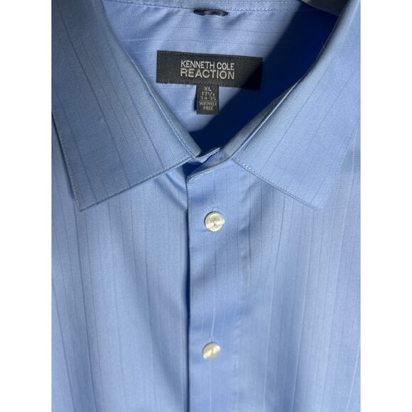 Kenneth Cole Reaction Men’s Size XL Blue Dress Shirt - Picture 2 of 7